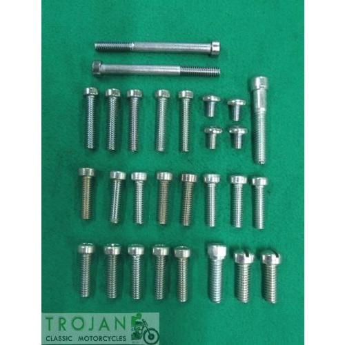 ENGINE COVER SCREW SET, TRIUMPH, 650, 1971-1973, GENUINE, 00-0085