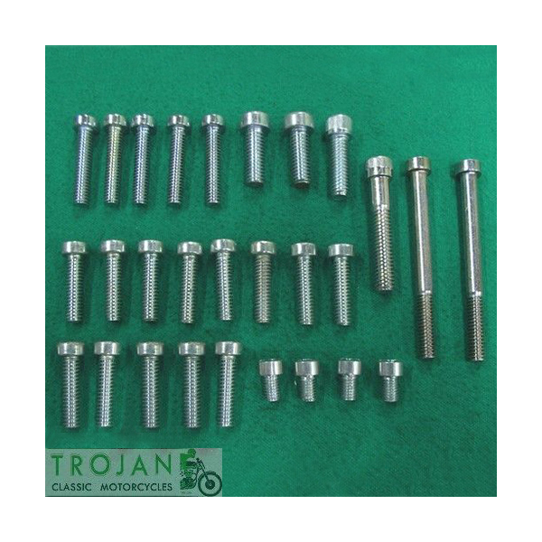 ENGINE COVER SCREW SET, TRIUMPH, 650, 1968-1970, GENUINE, 00-0086