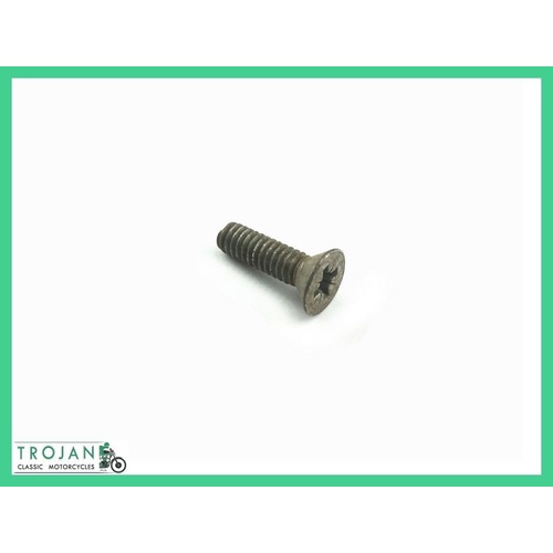 COUNTERSUNK PHILLIPS SCREW, 1/4" x 20TPI x 7/8" , TRIUMPH, NOS, 14-6505