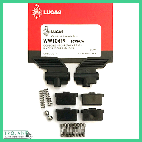 CONSOLE SWITCH GEAR REPAIR KIT, TRIUMPH, BLACK, GENUINE LUCAS, 1971-72, 169SA/A