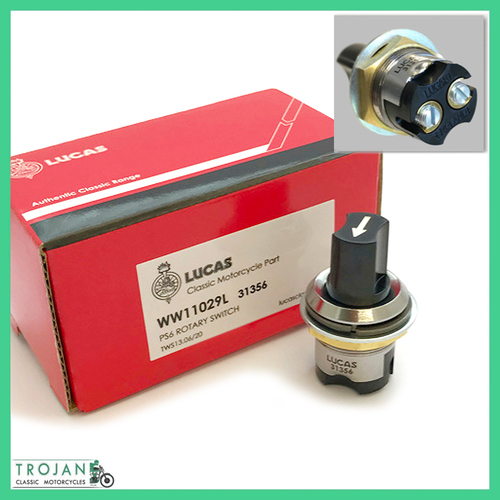 ROTARY HEADLAMP HEADLIGHT SWITCH, PS6, GENUINE LUCAS, TRIUMPH BSA, 31356 19-1095
