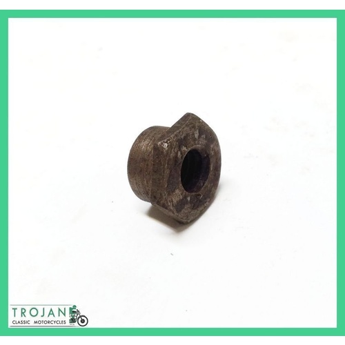 CLUTCH OPERATING LEVER FORK SLEEVE NUT, CP, AJS, MATCHLESS, GENUINE NOS, 331-X-1