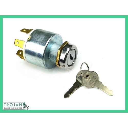 IGNITION SWITCH ASSEMBLY, 4 WAY, COMPLETE, TRIUMPH, BSA, LUCAS TYPE, 35351