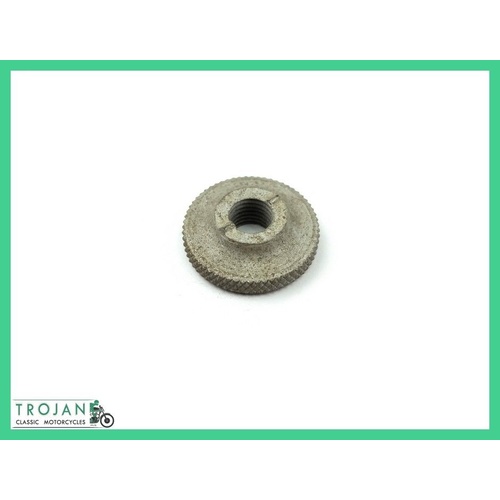 FRONT BRAKE CABLE ADJUSTER NUT, TRIUMPH, GENUINE NOS, 37-0329
