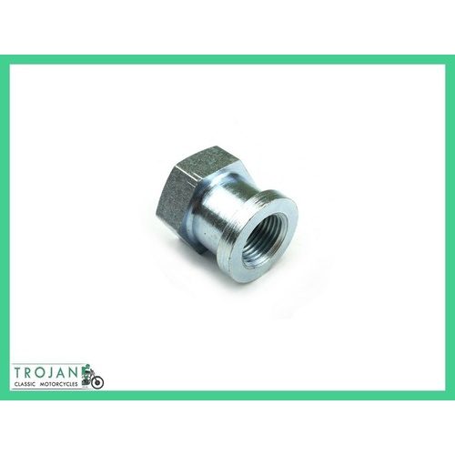 FRONT WHEEL SPINDLE NUT, 9/16" x 20TPI, TRIUMPH, TO 1956, GENUINE NOS, 37-0544