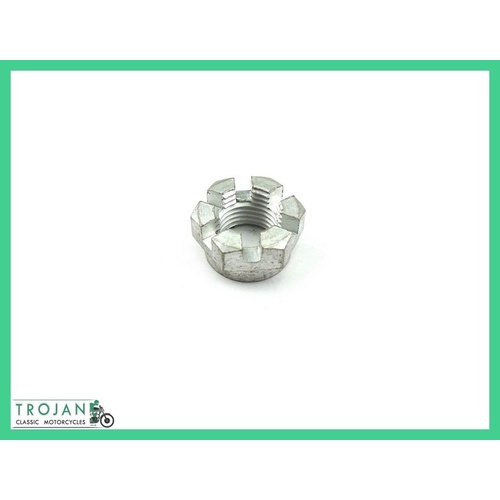 REAR BRAKE ANCHOR SPINDLE NUT, TRIUMPH, SPRUNG HUB RIGID, GENUINE NOS, 37-0743
