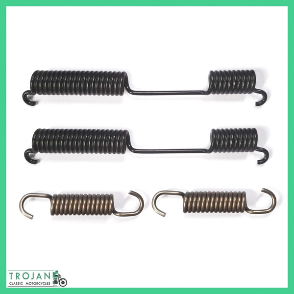 FRONT REAR BRAKE SHOE RETURN SPRING SET (4), TRIUMPH, BSA, CONICAL HUB, GENUINE, 37-2328, 37-3714