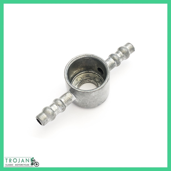 CARB DOUBLE BANJO, 180 DEG, 1/4", FOR 600, 900, 376, 389 SERIES AMAL, ENGLAND, 376/419