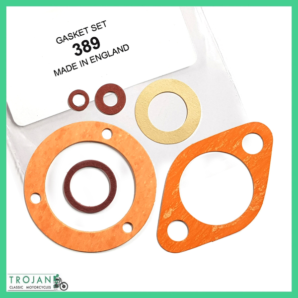 CARB GASKET SET FOR AMAL 389 MONOBLOC, MADE IN ENGLAND, RKC/500