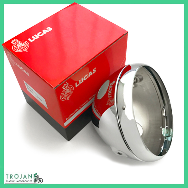 7" HEADLAMP RIM SHELL FOR SS700P, GENUINE LUCAS, AMMETER HOLE, 99-9968, 54520774