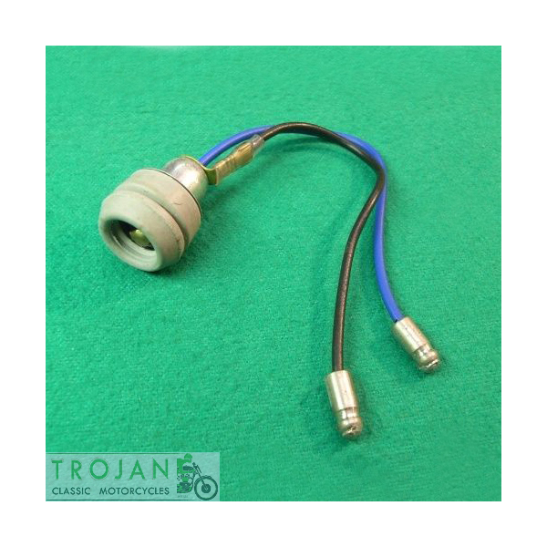 BULB HOLDER, HEADLAMP, PILOT, C/W GROMMET AND WIRES, LUCAS TYPE, 504801, 554710