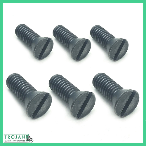 CLUTCH CENTRE PLATE SCREWS (SET 6) 1/4 x 3/8" CEI, TRIUMPH, GENUINE 57-1040, T1040