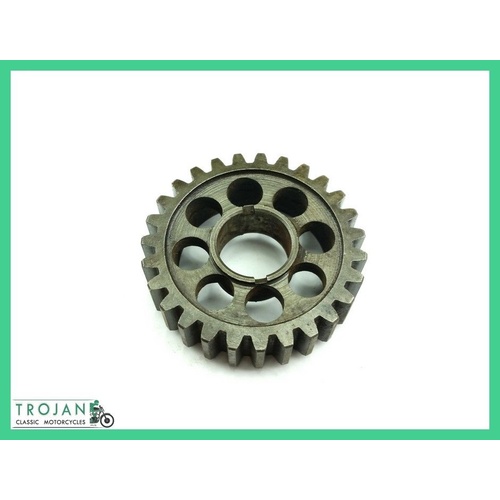 GEARBOX LAYSHAFT 1ST GEAR, 27T RACE TRIUMPH, UNIT 350, 500, GENUINE NOS, 57-1982