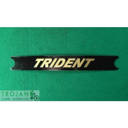 SIDE COVER PANEL DECAL, TRIDENT, BLACK GOLD, TRIUMPH, GENUINE, 60-4391, D4391