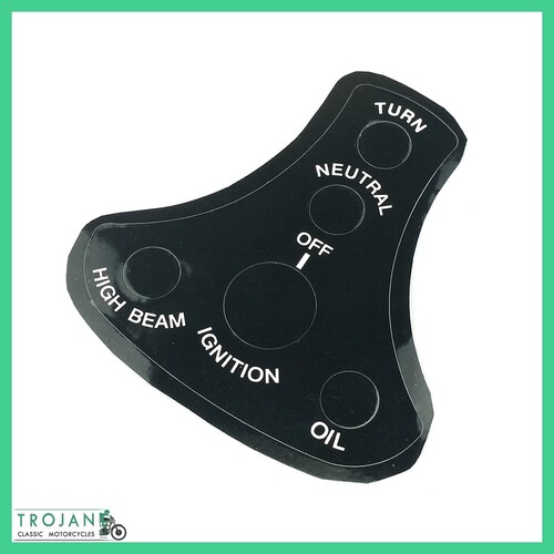 CONSOLE SWITCH PANEL DECAL, TRIUMPH, TR7, T140E, T140ES, T160, TRIDENT, 60-4622