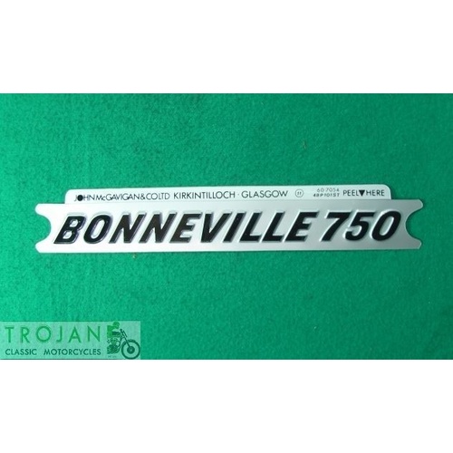 DECAL, SIDE PANEL, BONNEVILLE 750, BLACK SILVER, TRIUMPH, GENUINE, 60-7054
