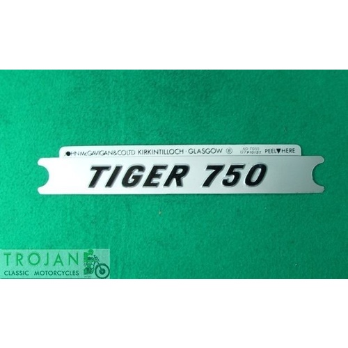 DECAL, SIDE PANEL, TIGER 750, BLACK SILVER, TRIUMPH, GENUINE, 60-7055