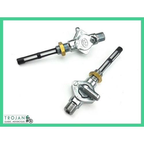PETROL TAPS, BAP, MAIN, RESERVE, 1/4 x 1/4, TRIUMPH, NORTON, 60-7266, 60-7267