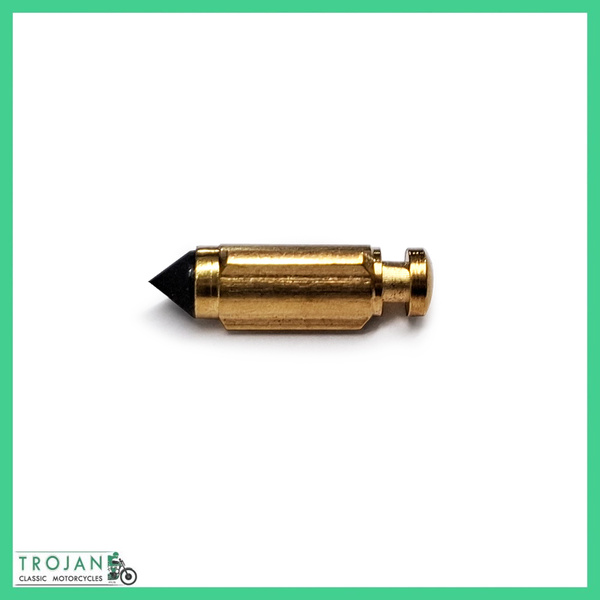 CARB FLOAT NEEDLE, VITON TIP, BRASS, FOR 900 SERIES AMAL CARB, ENGLAND, 622/197