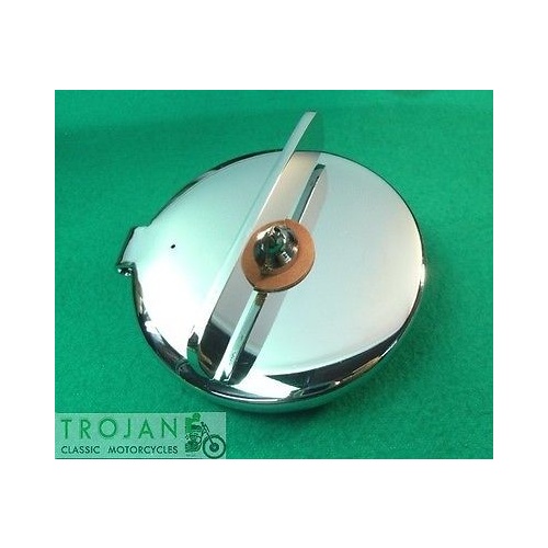 PETROL, OIL TANK CAP, 3", HINGED, 'WINGED', BSA, TRIUMPH, NORTON, 66-8215