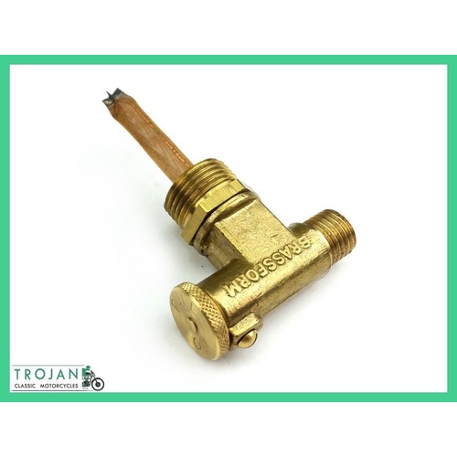 PETROL TAP, PUSH PULL, 90 DEG, BRASS, 3/8 x 7/16, BSA, 68-8024