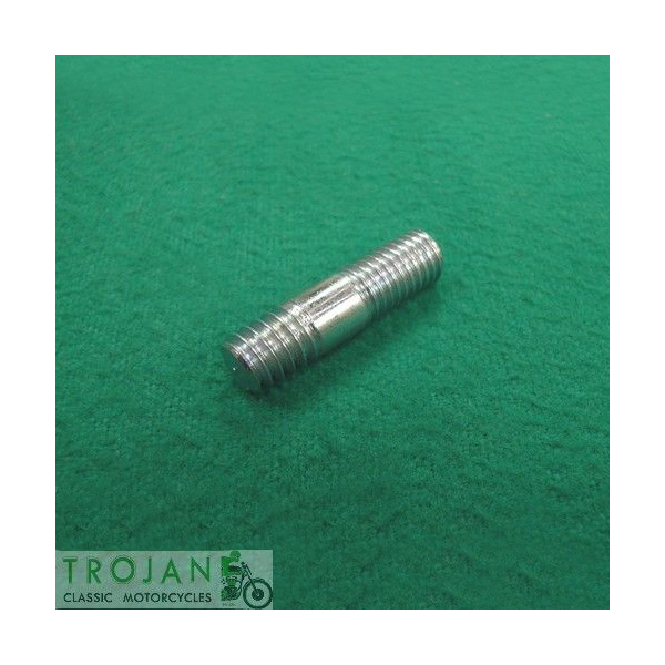 ROCKER BOX STUD, 1/4" x 20-26TPI x 1", TRIUMPH, GENUINE, 70-2980, E2980, 31-0222, 67-0343 