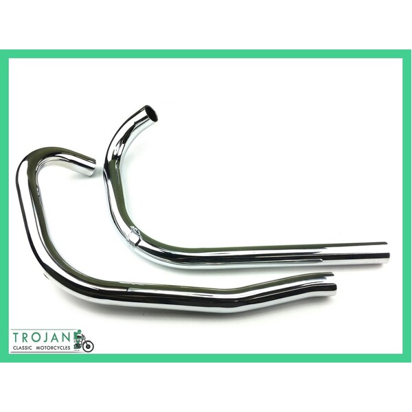 EXHAUST HEADER PIPES, TRIUMPH, T100, RIGID, 1950-53 (PAIR) GENUINE, 70-2985 / 7