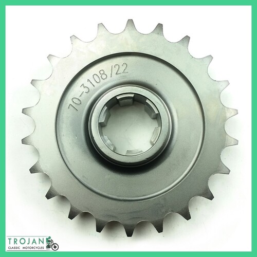 ENGINE SPROCKET, 22T, TRIUMPH, PRE UNIT 1954-62, GENUINE, 70-3108 E3108 22T
