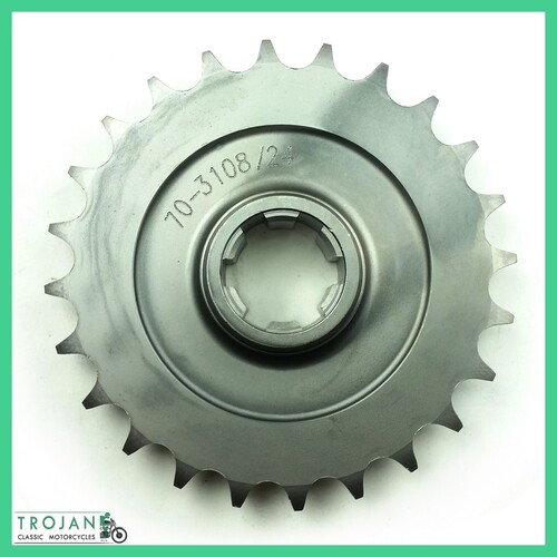 ENGINE SPROCKET, 24T, TRIUMPH, PRE UNIT 1954-62, GENUINE, 70-3108 24T