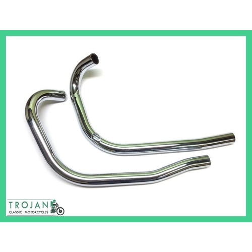 HEADER PIPES, TRIUMPH, T100, 1954 TO 1957 (PAIR), GENUINE, 70-3346/3349
