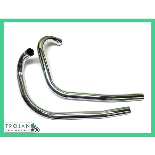 HEADER PIPES, TRIUMPH, 3TA, 5TA, T100A, TO 1967 (PAIR), GENUINE, 70-3992/4, E3992, E3994