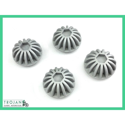 ROCKER BOX CAPS, TRIUMPH UNIT, ALLOY STARBURST, WEBCO, HEX  (SET) 70-4610 S