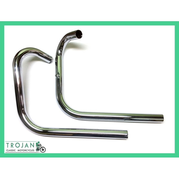 HEADER PIPES, TRIUMPH, TT, TR6, 6T, T120, 1963-70 (PAIR), GENUINE, 70-5959/61, E5959, E5961