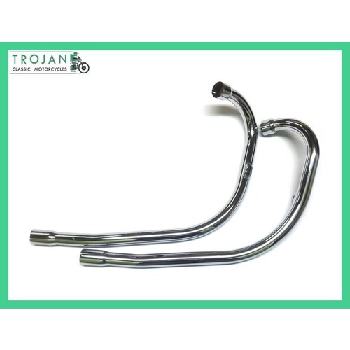 HEADER PIPES, TRIUMPH, T90, T100, 1968 (PAIR), GENUINE, 70-7637/8