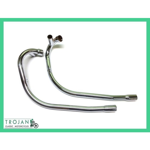 HEADER PIPES, TRIUMPH, T100R, 1969-70, BALANCED (PAIR), GENUINE, 70-9662/3, E9662, E9663