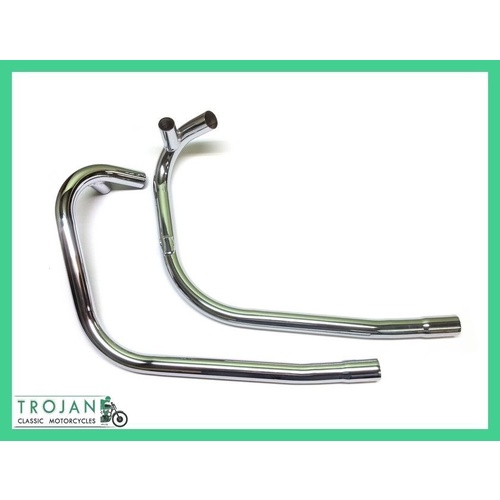 HEADER PIPES, TRIUMPH, TR6, T120 1972, BALANCED (PAIR), GENUINE, 71-2636/7