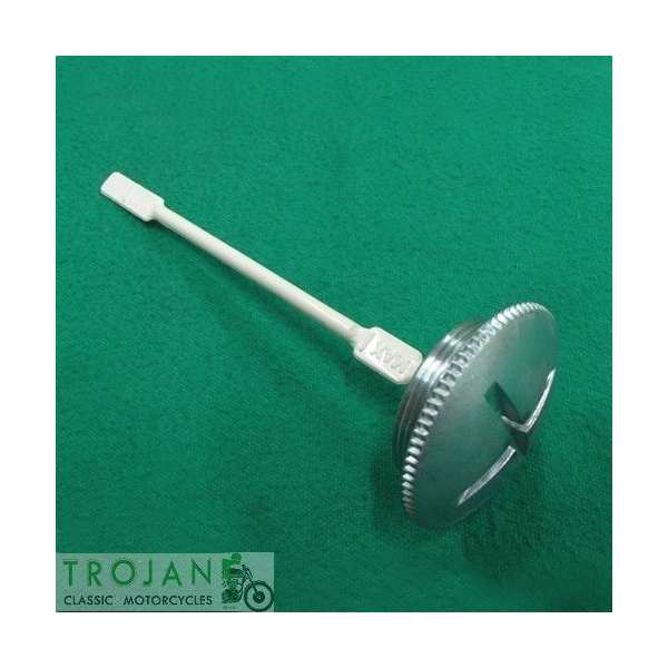 DIPSTICK AND FILLER CAP ASSY, TRIUMPH, BSA, OIF 1971 ON, GENUINE, 71-3463