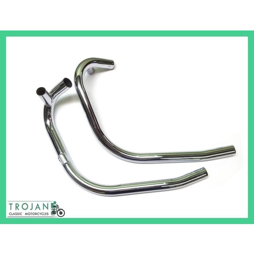 EXHAUST HEADER PIPES, TRIUMPH, TR7, T140 1973-79, BALANCED (PAIR), GENUINE, 71-3755/8