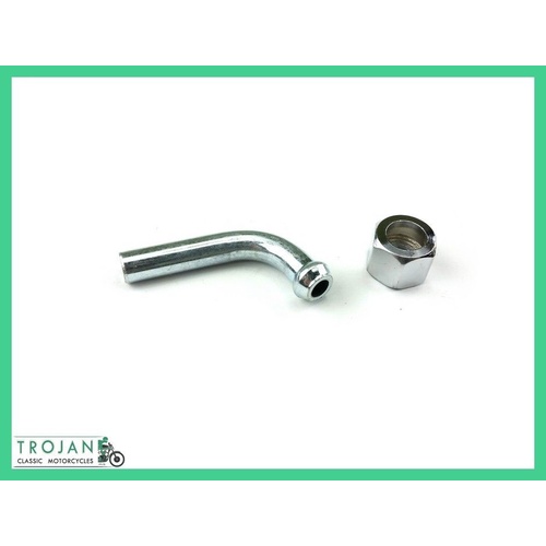 PETROL TAP NUT AND SPIGOT, 1/4" BSP, 90 DEG, 5/16" TRIUMPH, NORTON, BSA, 82-3335, 82-3337