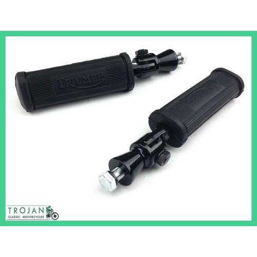 FOOTREST ASSEMBLY, PILLION, (WITH RUBBERS) TRIUMPH, TO 1970, (PAIR) GENUINE, 82-9369