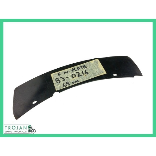 FRONT FENDER MUDGUARD NUMBER PLATE, TRIUMPH, UK 1969-70, GENUINE NOS, 83-0216