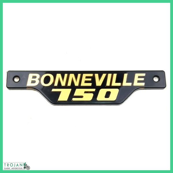 SIDE COVER BADGE, TRIUMPH, TR7, T140, GOLD BLACK, 1979-83, GENUINE, 83-7317