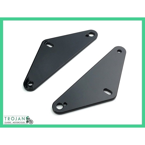MUFFLER BRACKETS, FLAT TYPE, TRIUMPH, 750, 1973 ON (PAIR) GENUINE, 83-7582