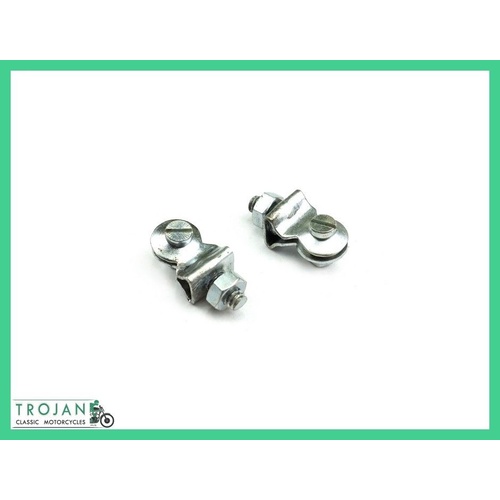 FRONT MUDGUARD FENDER NUMBER PLATE CLIPS (PAIR) TRIUMPH, GENUINE NOS, 97-0741