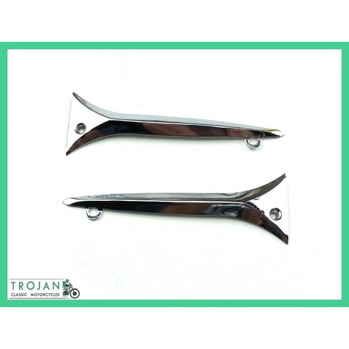 NACELLE FLASH STYLING STRIP SET, TRIUMPH, UNIT 350, 500, GENUINE NOS, 97-0877/8