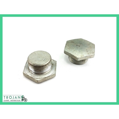 TOP NUT, FORK STANCHION (PAIR) TRIUMPH, 1964-1967, GENUINE NOS, 97-1659