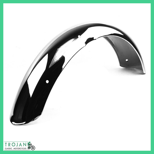 FRONT FENDER MUDGUARD, CHROME, TRIUMPH, TR7, T140, 1973-75, GENUINE, 97-4439
