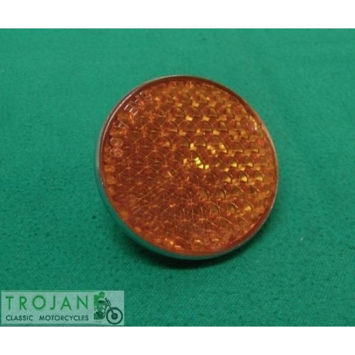 REFLECTOR, AMBER, 2", FITS TRIUMPH, BSA, NORTON, LUCAS TYPE, 99-1161, 57183