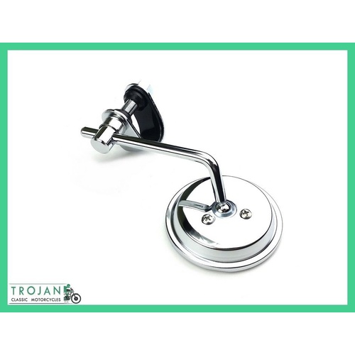 3" MIRROR, UNIVERSAL, CUSTOM, CLAMP-ON, SHORT 4" STEM, FOR 7/8" & 1" HANDLE BAR