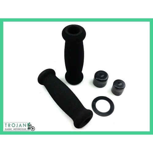 HAND GRIPS, 7/8" HANDLE BAR, FOAM, SLIM-LINE (PAIR) CAFE RACER, VINTAGE, BOBBER